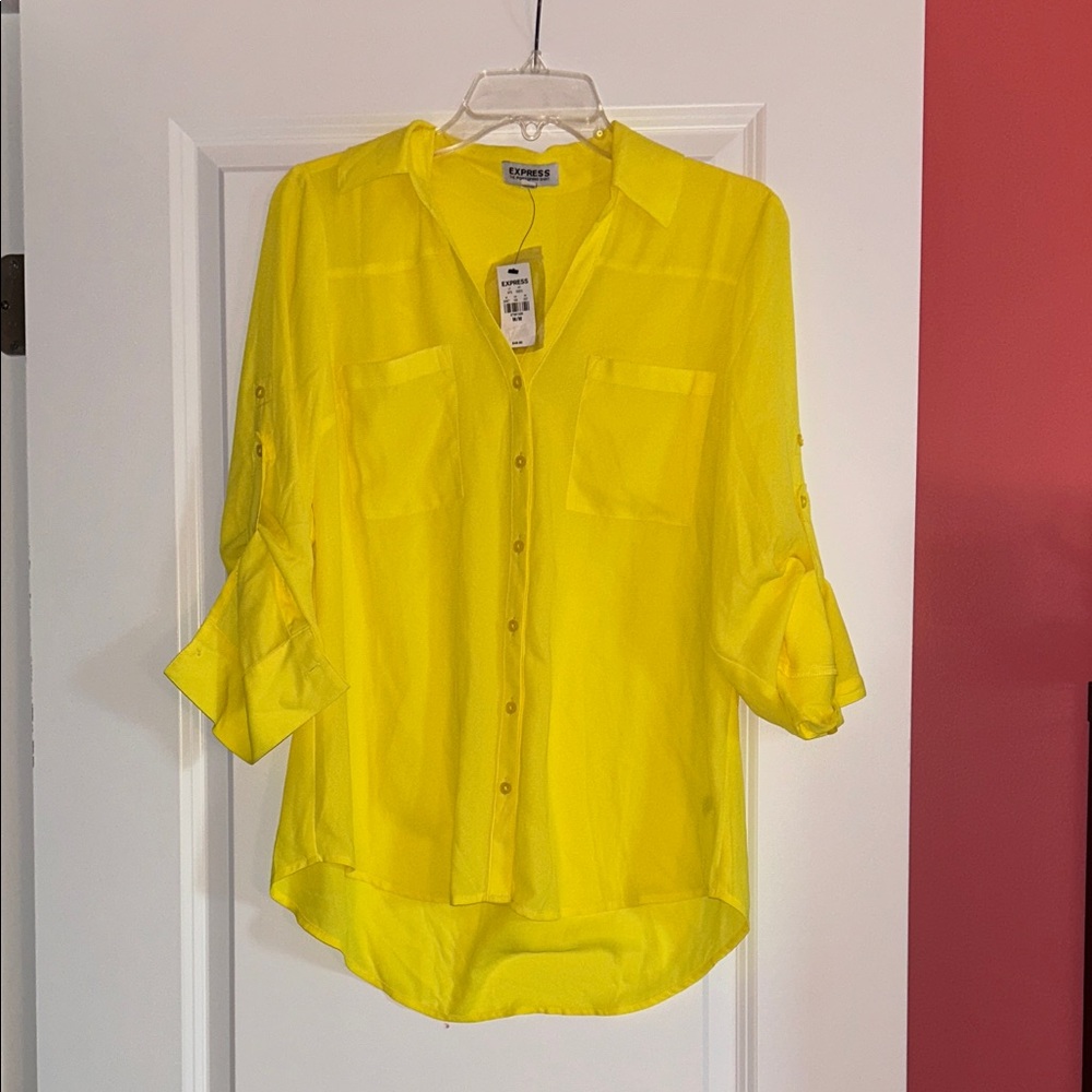 NWT Express Portofino Yellow Blouse